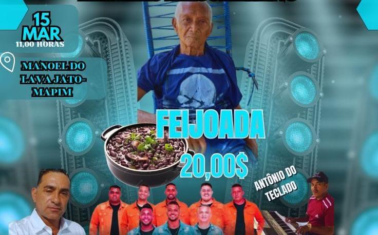Corrente do bem: Feijoada solidária será realizada para ajudar Sr. Supriano no Mapim