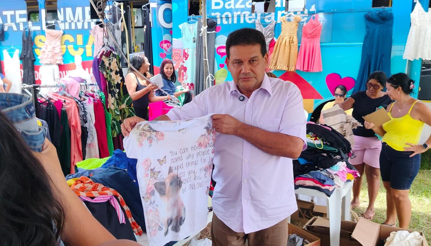 Presidente Wanderley Cerqueira leva bazar itinerante e atendimento à comunidade do Jardim Primavera em VG